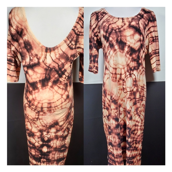 Reverse Tiedye Bodycon Dress Custom Made 3X - Picture 2 of 12